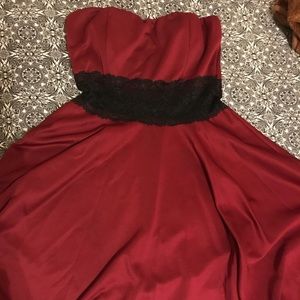 Burgundy dress with lace